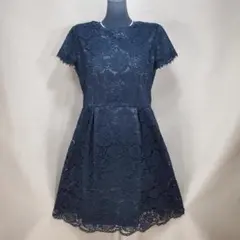 【クリーニング済み】23区 アプロディール 40 フォーマルワンピース レース黒