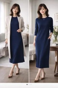 【美品】セオリーリュクス カシミヤ100% ロングニットワンピース 定価5万