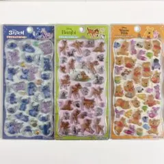【正規品】プチドロップステッカー　ディズニー　バンビ　スティッチ　プーさん