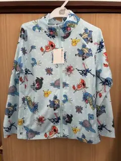 新品未使用　ポケモン ジャンパー ジャケット 上着 140cm 水色　羽織　薄手のサムネイル