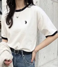 【U.S. POLO ASSN.】接触冷感配色リンガーＴシャツのサムネイル