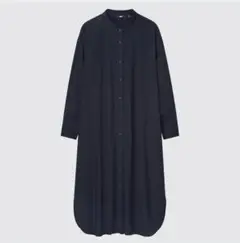 UNIQLO コットンギャザーロングシャツワンピース