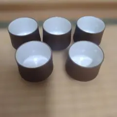 茶色の陶器製湯飲み5個セット　中国茶　新品未使用
