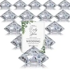 結婚式アイテム　アクリル製ダイヤモンド型ペーパースタンド　6個入り