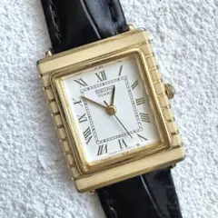 SEIKO V115-0BD0 タンク ローマン ゴールド ソーラー 白文字盤 - メルカリ