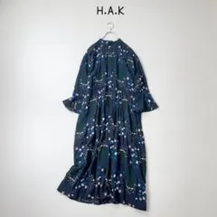 未使用級ꕥアンドエルシー 希少 ドロップフラワーワンピース 五分袖