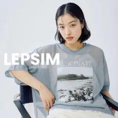 LEPSIM 5分袖プルオーバー シアーロゴニット