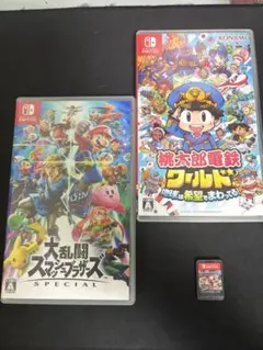 大人気ゲームの3点セット　大乱闘スマッシュブラザーズ　マリオカート　桃鉄ワールドのサムネイル
