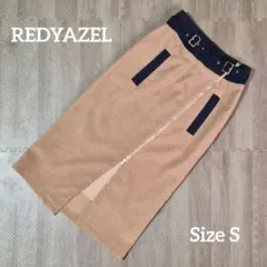 【REDYAZE】起毛バイカラージップアップタイトスカート　ブラウン　美品