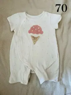 アカチャンホンポ　アイスクリーム　ロンパース　半袖