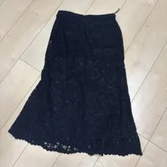 UNIQLO 膝丈レーススカート Mサイズ 黒