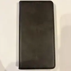 黒い合成皮革手帳型ケース
