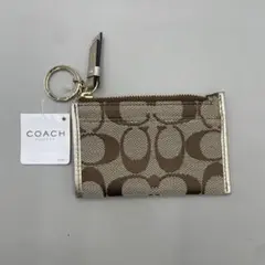 Coach Signature Key Ring Coin Case