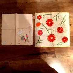 LULU GUINNES花かご刺繍,シビラ花柄ハンカチのサムネイル