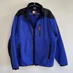 TOMMY HILFIGER 90’S フリースジャケット 黒青切替 ブルー L