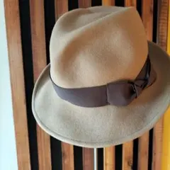 CA4LA ウールフェルトハット ダークブラウンリボン