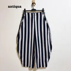 美品 アンティカ サーカスパンツ バレルレッグ パンツ ストライプ
