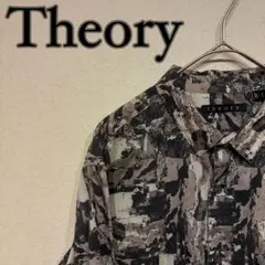 Theory セオリー 総柄 模様 デザイン コットン シャツ 黒 グレーのサムネイル