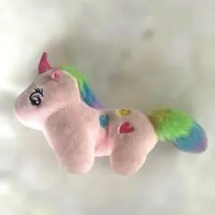 ユニコーンカラフルぬいぐるみ　ピンク