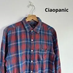 Ciaopanic チェック シャツ 長袖 赤 レッド コットン L ネルシャツ