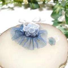 お花がいっぱい寒色カラーのドレス♡赤ちゃんサイズ