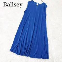 Ballsey ボールジィ ブルー シースルー フレアワンピース 透け感　Fのサムネイル