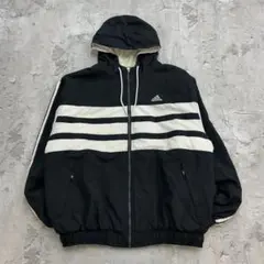 90s　adidas　アディダス　中綿ナイロンジャケット　古着　ブラック　L