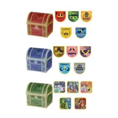 一番くじ　ワンピース　エルバフ編　G賞 宝箱入りステッカー3種（赤、青、緑）　①のサムネイル