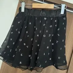 ミニスカート ズボンタイプ アルファベット ブラック Mサイズ