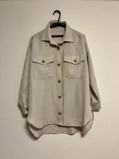 ミスティウーマン mysty woman ロングシャツジャケット ベージュ