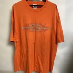 訳あり　ハーレーダビッドソン　オレンジカラー　 センターマーク半袖シャツ　夏物！