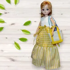リカちゃん4点セット　リカちゃんワンピース　リカちゃんチェック　ドール服　ドール