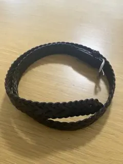 レザー メッシュベルト ダークブラウン 茶色