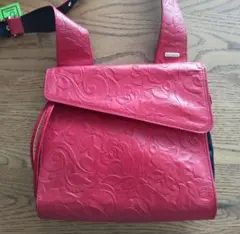 【美品・未使用】型押し牛革ショルダーバッグ 和装にも！