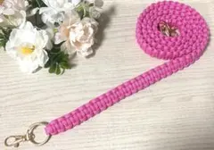 限定値下げ！ハンドメイド　パラコードストラップ　ロング　ピンク 推しカラー