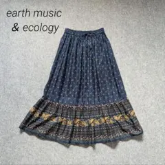 earth music ＆ ecology エスニック柄切替ギャザースカートのサムネイル