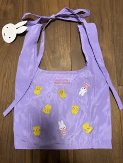 ミッフィー 刺繍エコバッグ パープル