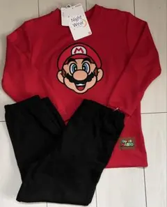 新品　120cm スーパーマリオ 長袖パジャマ 赤②