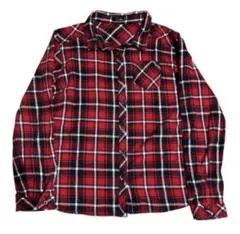 チェックシャツ ネルシャツ Lespoir 長袖ネルシャツ 3L赤紺ポケット