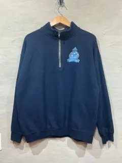 adidas ハーフジップスウェット　GILDANタグ　ネイビー色　XLサイズ
