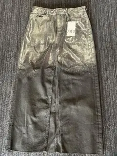 【ZARA】メタリックシルバー タイトスカート S