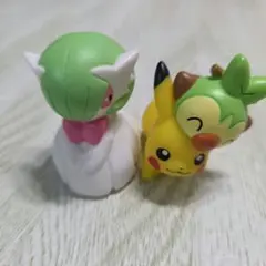 サーナイト　ピカチュウ＆サルノリ　ソフビフィギュア　指人形