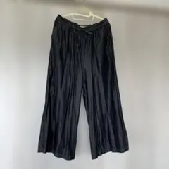 ダークデニム ワイドパンツ ゴムウエスト