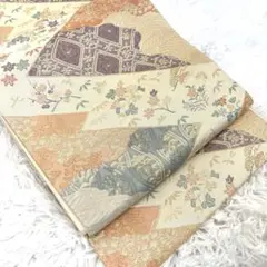 極美品 高級 帯 袋帯 金 花