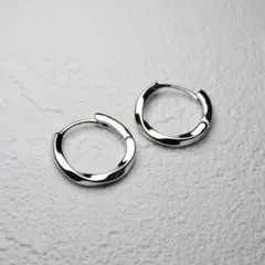S925 フープピアス　レディース　ツイスト　シンプルアクセ　シルバー925