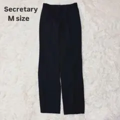スラックス M ブラック センタープレス ストレートパンツ きれいめ オフィス