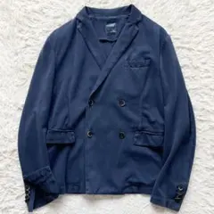 伊製 Lサイズ TATRAS ダブルアンコン ジャケット ナス紺 鹿子ジャージーのサムネイル