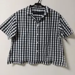 無印良品 半袖シャツ 開襟 ギンガムチェック レディース