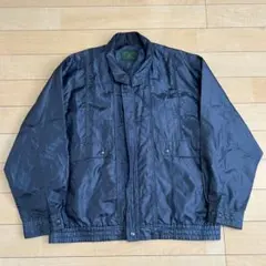 GULK 古着 ヴィンテージ ブルゾン 玉虫 光沢 ネイビー 大きいサイズ LLのサムネイル