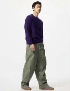 UNIQLOユニクロ　パラシュートパンツ　オリーブSのサムネイル